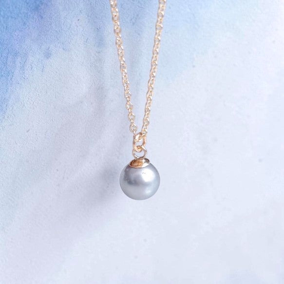 The Ocean Serenity: Rare Pale Blue-Gray Freshwater Pearl Jewelry Necklace