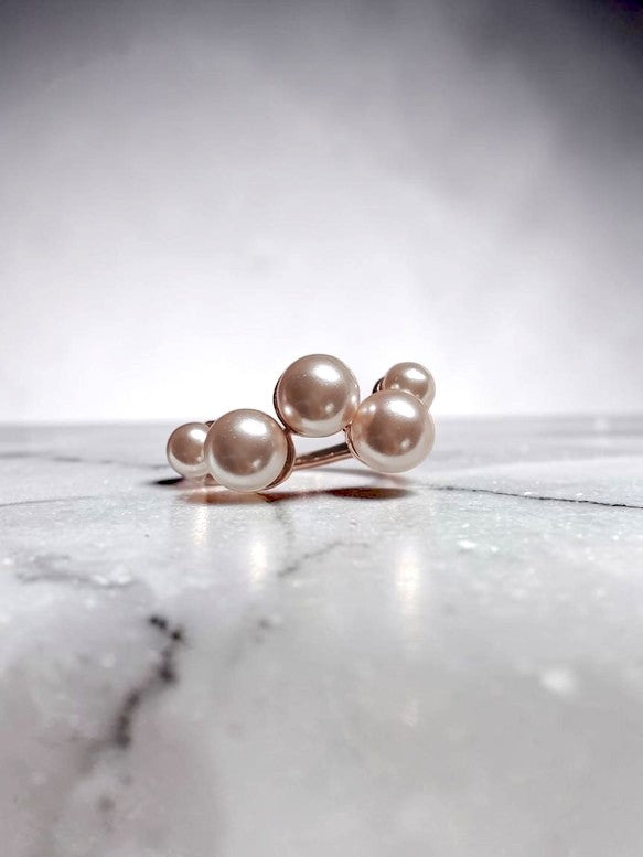 The Premium Shell Pearl Cluster Ring in 18k Gold Plated Sterling Silver