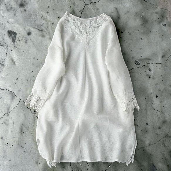 Artisanal Grace:Hand-Sculpted Lace Embroidery Premium Dress