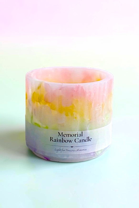 The "Rainbow Bridge": Artisan Rainbow Hydrangea Botanical Candle Shield (LED candle recommended)