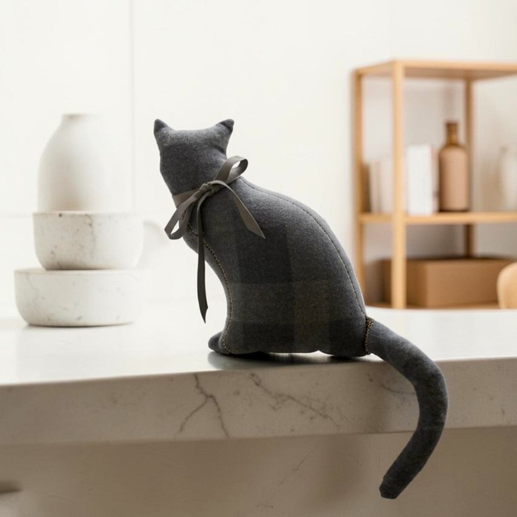 The Messenger of Serendipity: One-of-a-Kind Bespoke Organic Yak-Cotton Lifesize Cat Cushion