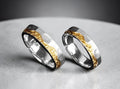 Der Radiant Surge: 24K & S999 Reinsilber Maßgefertigter, gehämmerter Artisan Ring - Goldwelle