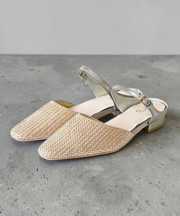 Effortless Elegance: Handcrafted Japanese Mesh Square-Toe Mule