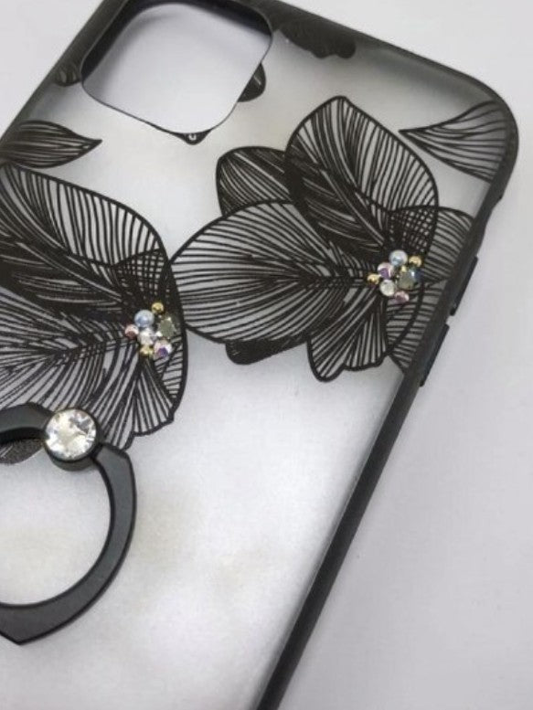 Das Transluzente Noir: Elegante, matt-transparente Blumenhülle mit integriertem Smart Ring