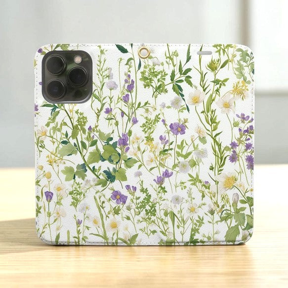 Die Sonnenbeschienene Botanische Wiese: Handgefertigtes Folio iPhone Case