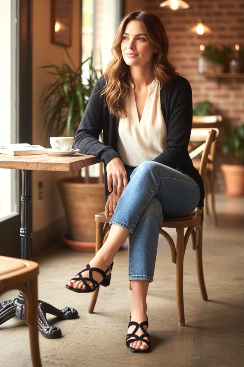 The Interlocking Grace: Handcrafted Genuine Leather Strap Sandal