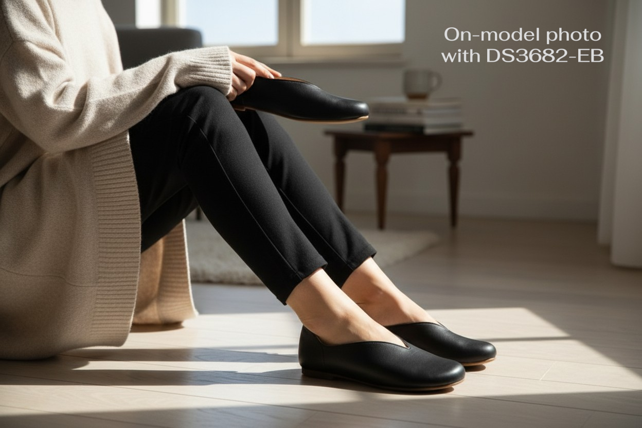 Die Architektur der Eleganz: Maßgeschneiderte V-Cut Flanell- & Leinen-Komfortschuhe