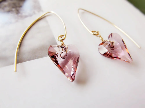 A Lost Masterpiece: Rare Swarovski Antique Rose & 14kgf Earrings