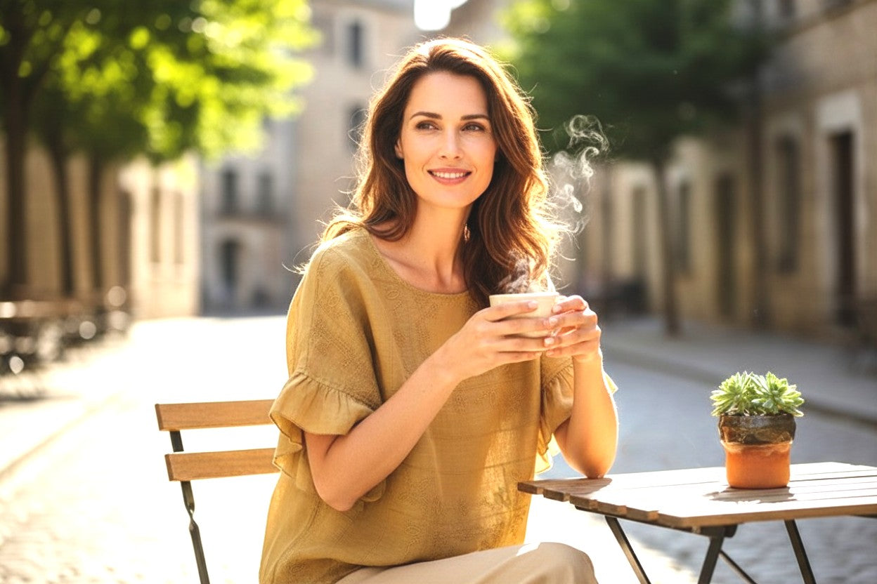 Der Couture-Hauch: Premium bestickte Leinen-Rüschenbluse