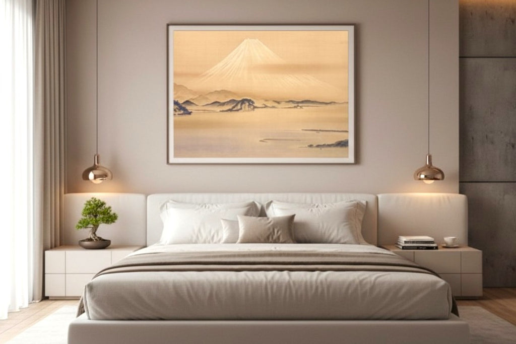 Heilige Einsamkeit: Vintage japanisches Nihonga Mount Fuji Kunstposter