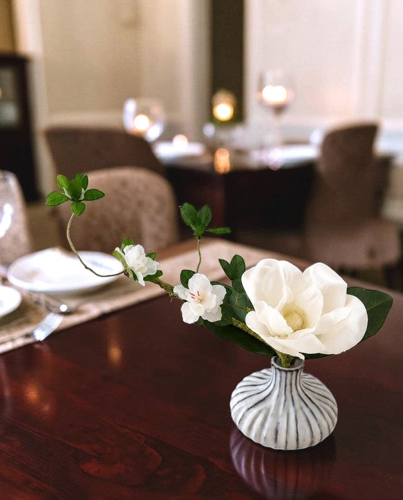 The Japandi Magnificence: Premium Handcrafted Artificial Magnolia & Branch Ikebana Arrangement