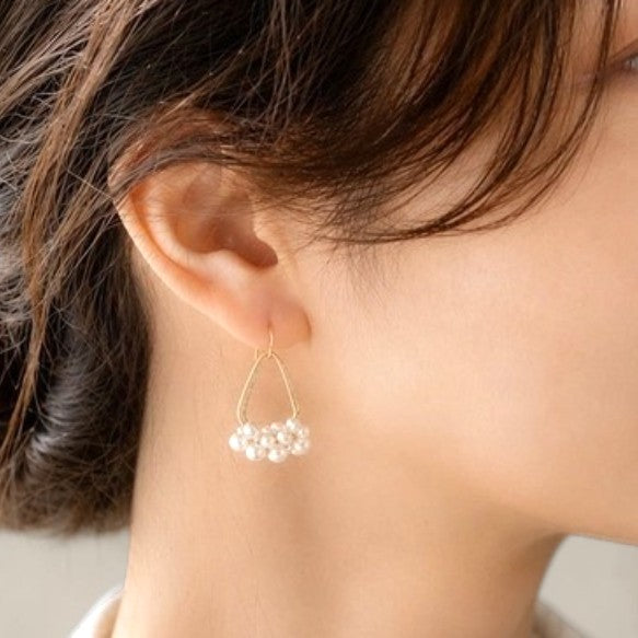 Natur tragbar gemacht: Seltene Barockperlen-Ohrringe mit geometrischer Struktur aus 14K Gold, SV925 oder Chirurgenstahl