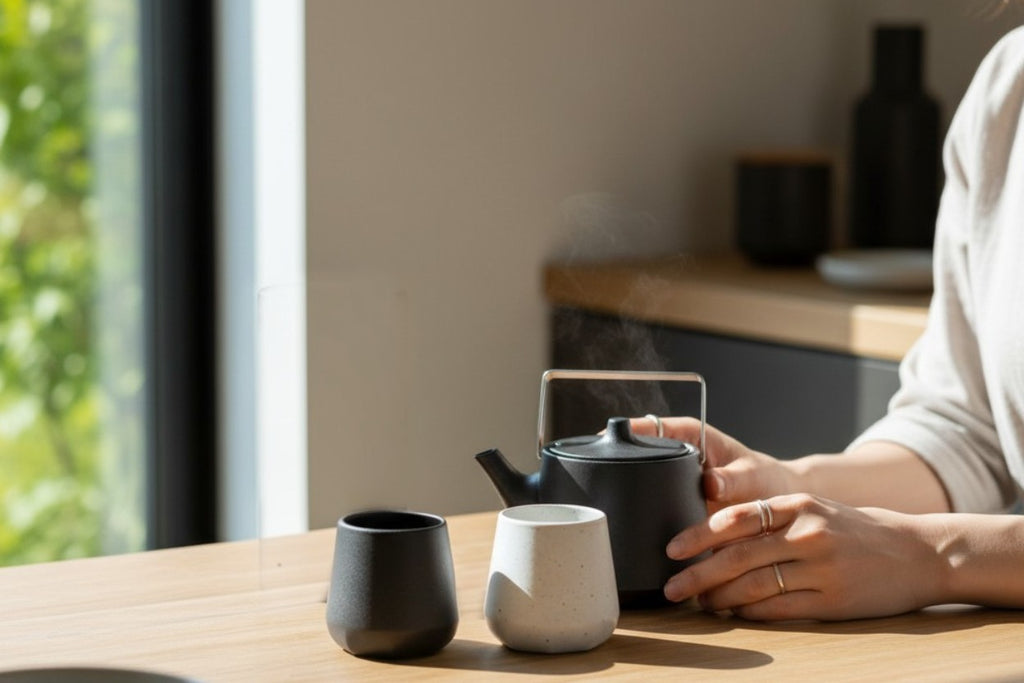 The Heritage One-of-a-Kind Mino-Yaki Teapot & Yunomi Cup Set for Liquid Meditation