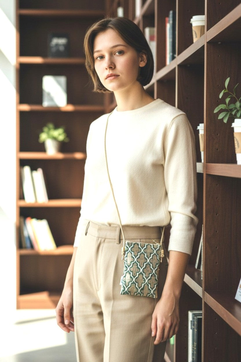 The Heritage Moroccan Tapestry Compact Double-Pocket Crossbody