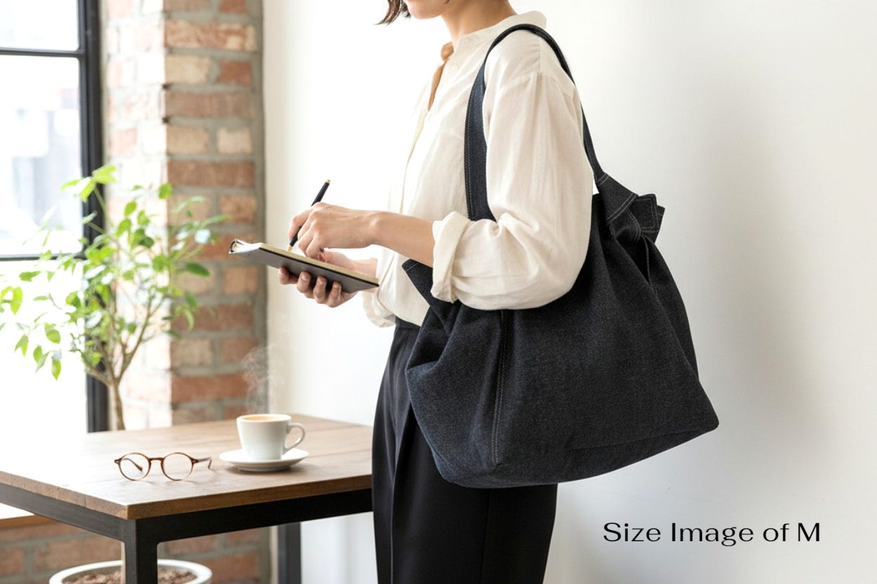 Der Bote der Serendipität: Maßgeschneiderte, handgefärbte Artisan Denim Couture Tote