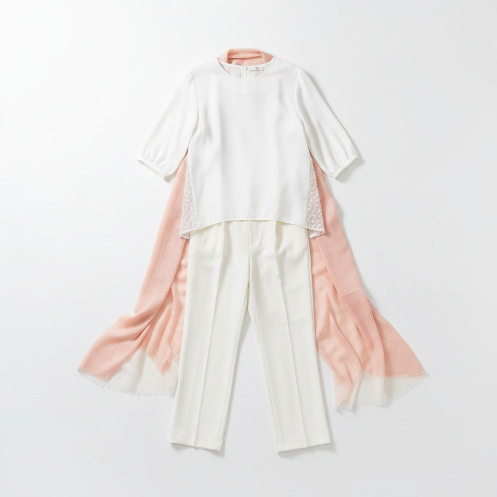 The Turn-Around Elegance : Mature Feminine Wash-and-Wear  Blouse with Tufted Artisan Lace