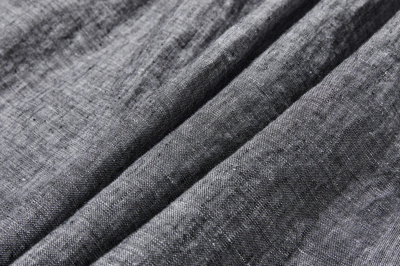 The Elegant Chambray: Handcrafted 100% Japanese Linen Pleated Dress