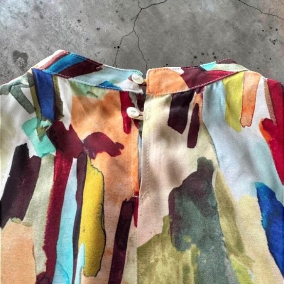 The Fluid Renaissance: Artisan Statement Stand-Collar Maxi Dress